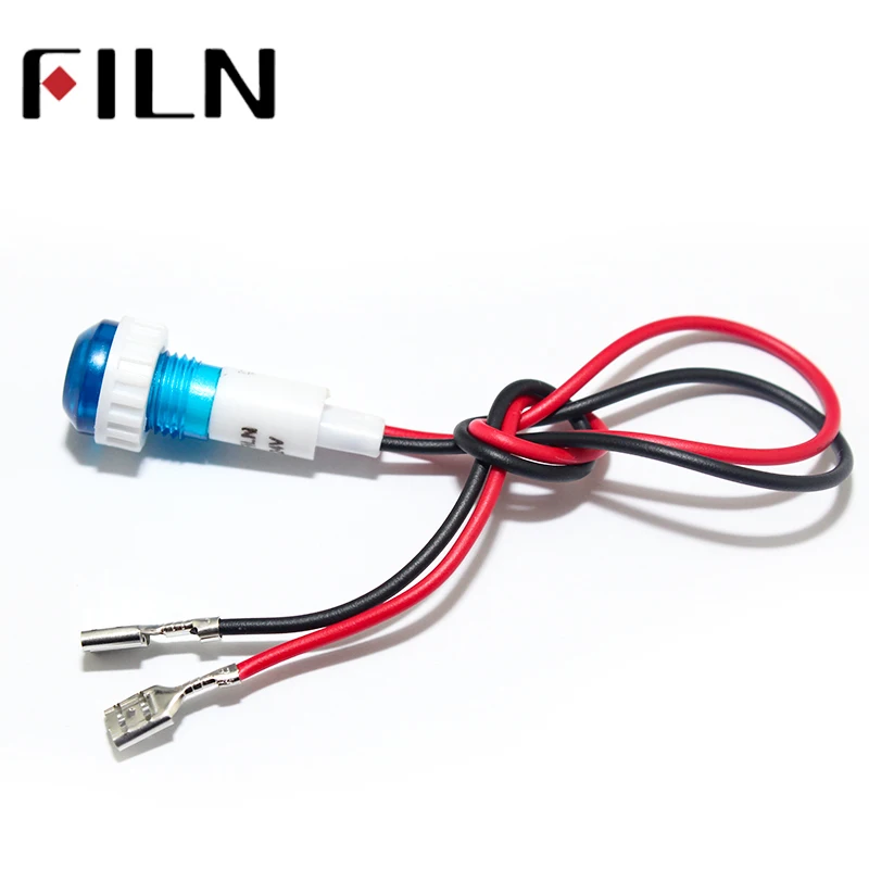 FL1P-10NW-2 10mm diameter amber white red green plastic 120v 220v 12v led pilot light with wires (6)