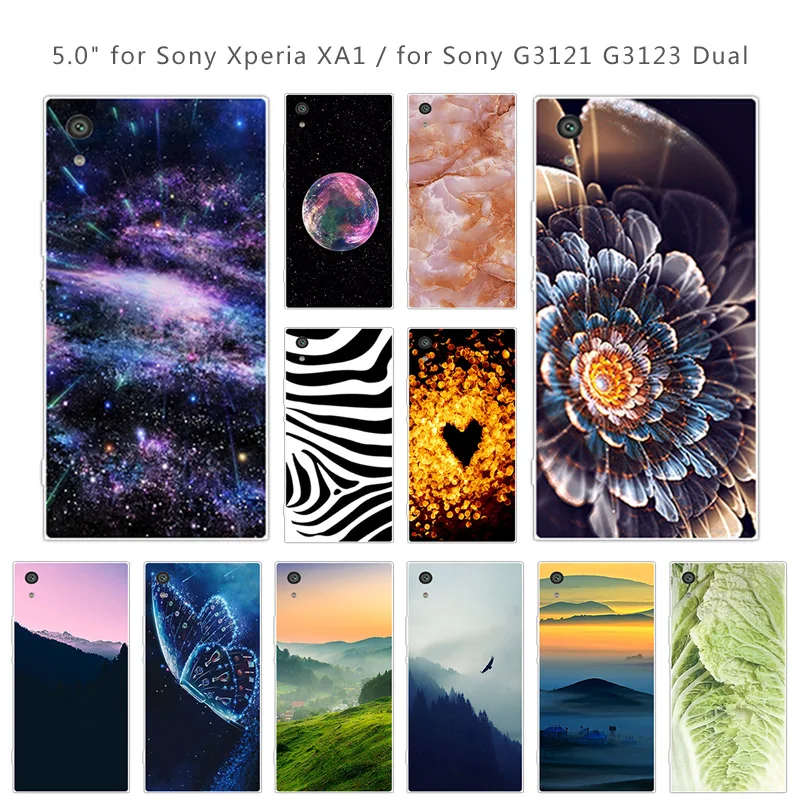 Силиконовый чехол для Sony Xperia XA1 G3121 G3112 G3123 G3116 двойная задняя крышка прозрачный ТПУ