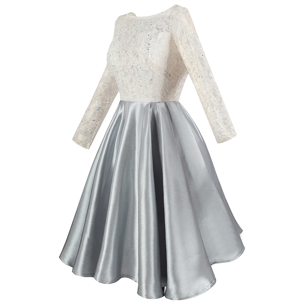 Женское платье с длинным рукавом Angel fashions кружевное для выпускного вечера