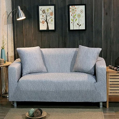 Плотный вязаный Универсальный чехол для дивана, нескользящий кожаный чехол для дивана, растягивающаяся ткань, комбинированная четырехсезонная Универсальная - Цвет: silver gray
