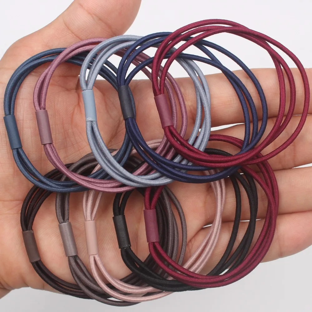 

2018 new High quality super elastic women rubber bands three in one Elastic Hair Bands Head rope Hair accessories for girls