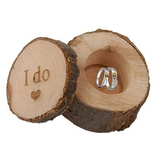 Vintage Love Heart I Do Letter Print Wooden Wedding Ring Bearer Box Jewelry Box Store 207