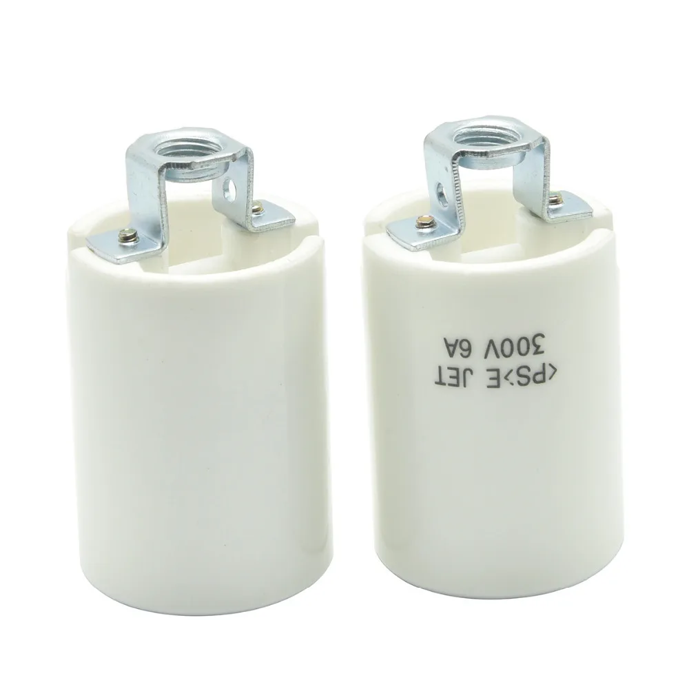 E26 Lamp Bases Japanese PSE Certified Ceramic Screw Bulb Socket 6A 300V Self locking Pendant