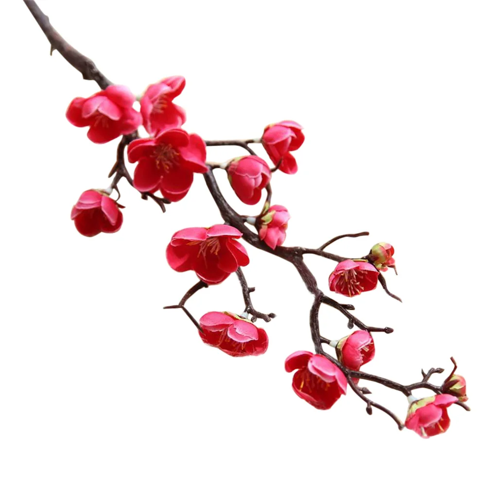Искусственный цветок вишня Весна Слива персик ветка 60 см Шелковый цветок дерево цветок бутон для свадебной вечеринки декор - Цвет: as picture