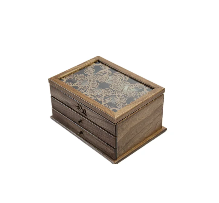 Трехслойный Органайзер деревянных коробок для украшений, коробка для хранения деревянного клевера, европейская деревянная шкатулка для украшений, специальное предложение, Настольный Органайзер