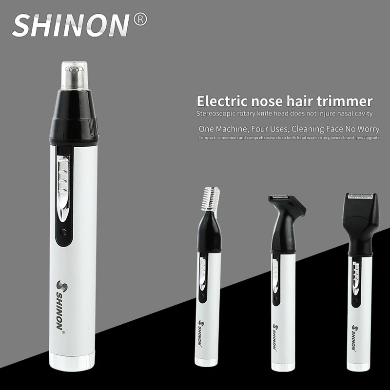 Shinon Nose Hair Trimmer 4 In 1 Usb Electric Facial Ear Hair Clippers Stainless Steel Blades Nose Hair Clipper Eu Plug