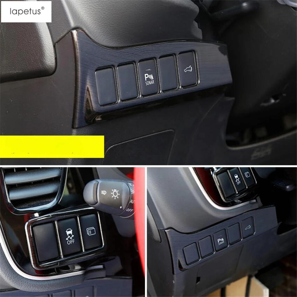 

Lapetus Accessories Fit For Mitsubishi Outlander 2016 - 2019 Center Control Head Lights Lamp Switch Button Molding Cover Trim