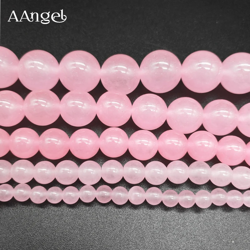 

10pcs/lot round hole pink loose beads 4 6 8 10 12mm Natural stone loose beads bracelet necklace DIY jewelry