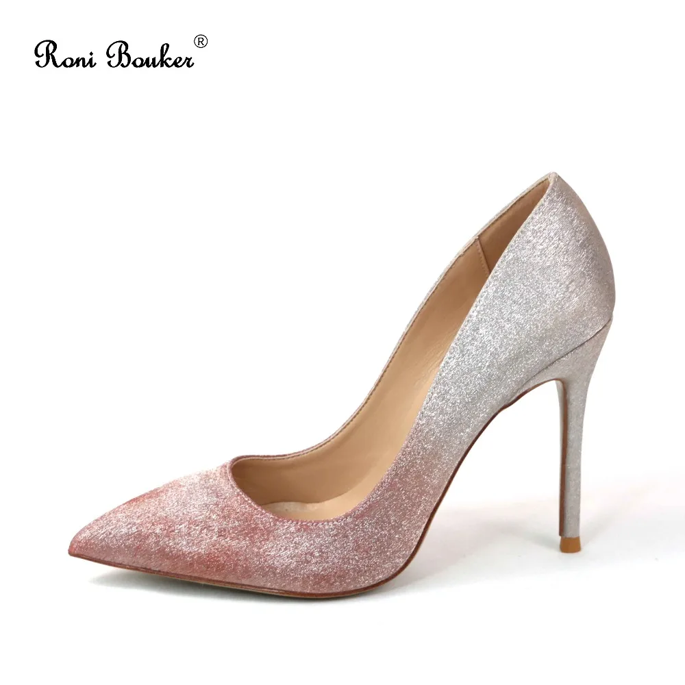 

Women Wedding Pumps Elegant Women Silver Sequins High Heels Pointed Toe Sexy Pumps Lady Party Wedding Shoes Plus Size