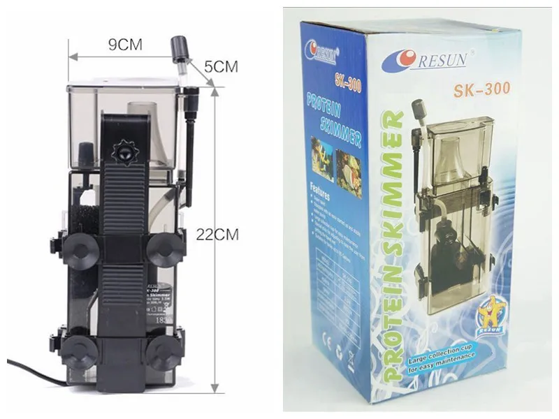 Подводный, для аквариума сепаратор белка 3,5 Вт 300л/ч с большой Коллекционная чашка для легкого обслуживания подходящий размер аквариума ниже 90Л