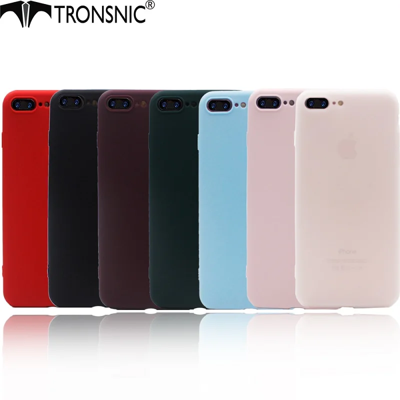 Красочный чехол Tronsnic для телефона iPhone 5s Se 6 6s plus 7 Радужный однотонный матовый
