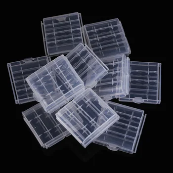

10 Pcs Plastic Case Holder Storage Box Cover For Rechargeable AA And AAA Batteries ND998