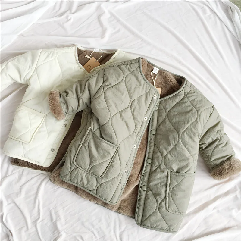 

Winter Kids Girls Coats&jackets Boys Korean Casual Fahion Children Thicken Fleece Clothings