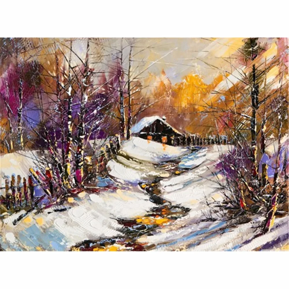 House Full Scenery Diamond Embroidery Rural 5D Painting Mosaic Cross Stitch Needlework Round Rhinestone DIY Decoration | Дом и сад