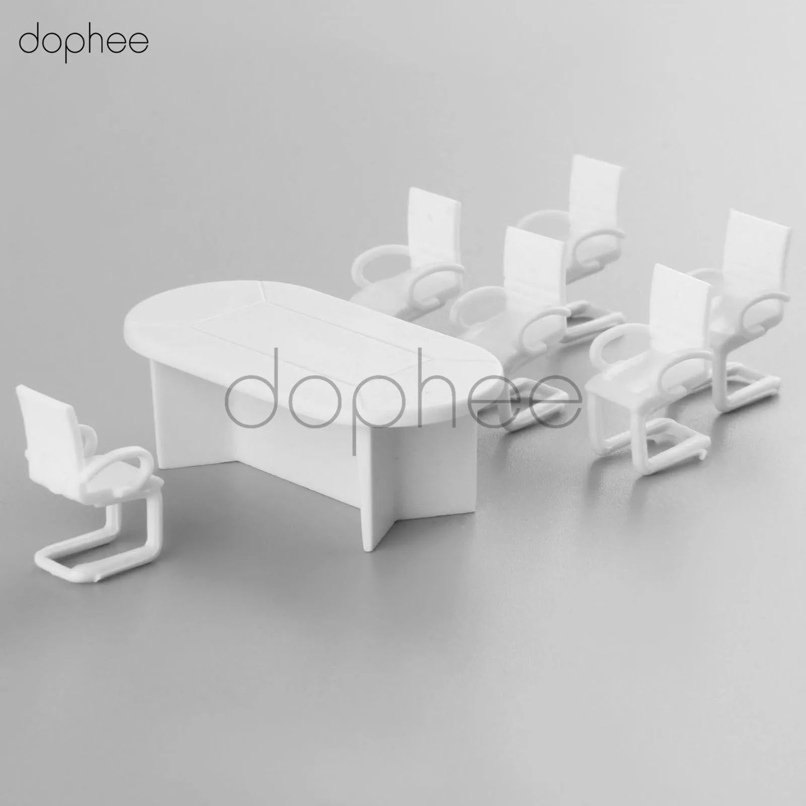 Dophee 1 مجموعات الأبيض البلاستيك الطعام الجدول كرسي نموذج 1:50 ل باربي دمية الأثاث الديكور Dophee 1 مجموعات الأبيض البلاستيك الطعام الجدول كرسي نموذج 1:50 ل باربي دمية الأثاث الديكور