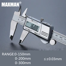 MAXMAN 0-150 мм/200 мм/300 мм Высокоточный электронный цифровой штангенциркуль из нержавеющей стали измерительные и измерительные инструменты