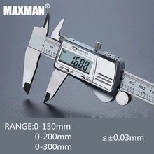 Wholesale prices MAXMAN 0-150mm/200mm/300mm All Stainless Steel High Precision Electronic Digital Vernier Caliper Measuring & Gauging Tools