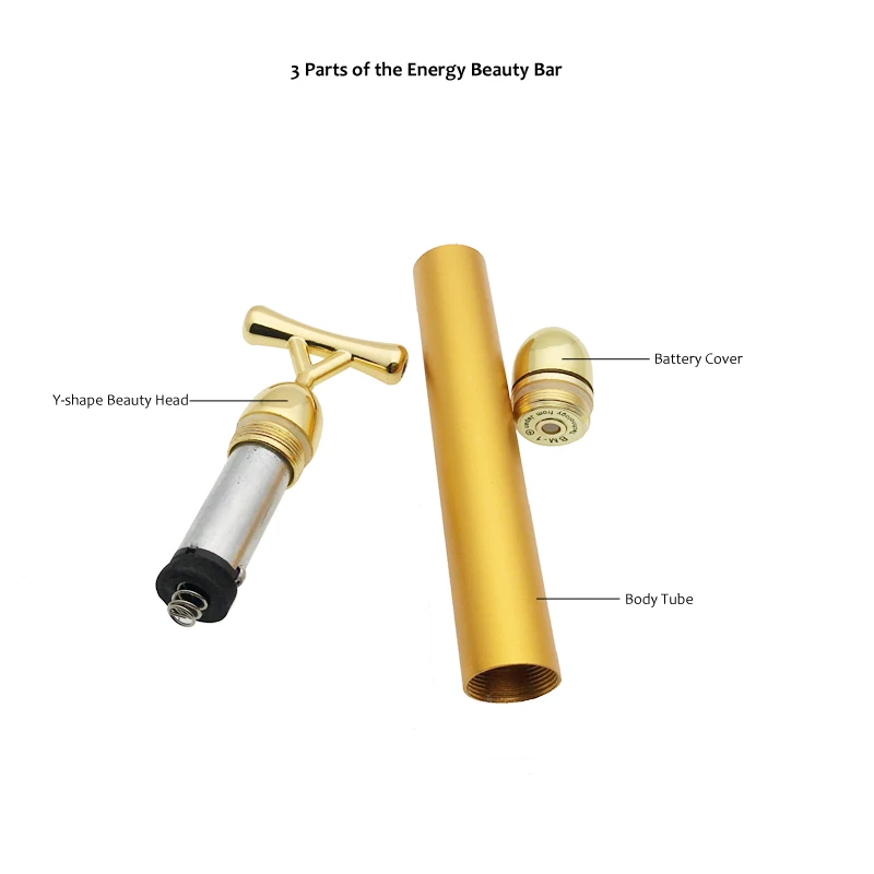 3 шт./партия y-образная Золотая Массажная палочка для лица Подтягивающая кожу электрическая вибрационная энергия 24 K уход за телом