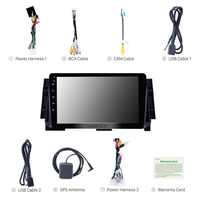 Clearance Harfey HD 9" Car GPS Android 8.1 Stereo for Nissan Micra 2017 with Bluetooth USB WIFI AUX support Backup  Camera Carplay SWC OBD 3