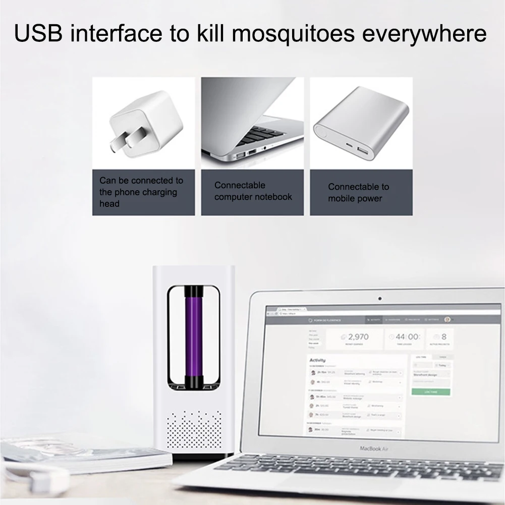 Безопасность USB лампы против насекомых Ловушка для мух лампа насекомых Репеллент электроубойка комаров домашняя гостиная борьба с вредителями
