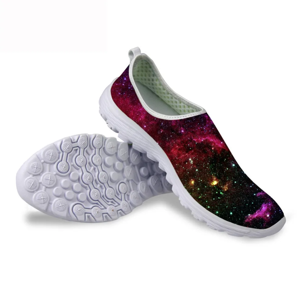 

ThiKin Women Slip-on Sneakers Customized Realistic Galaxy Flat Shoes for Girls Stylish Female Breathable Casual Loafers Ladies