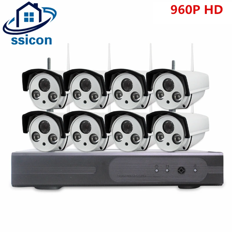 

SSICON 960P Outdoor Surveillance Camera System 8CH 1.3MP NVR Kit CCTV Home Security Camera System Wireless WIFI IP Camera System