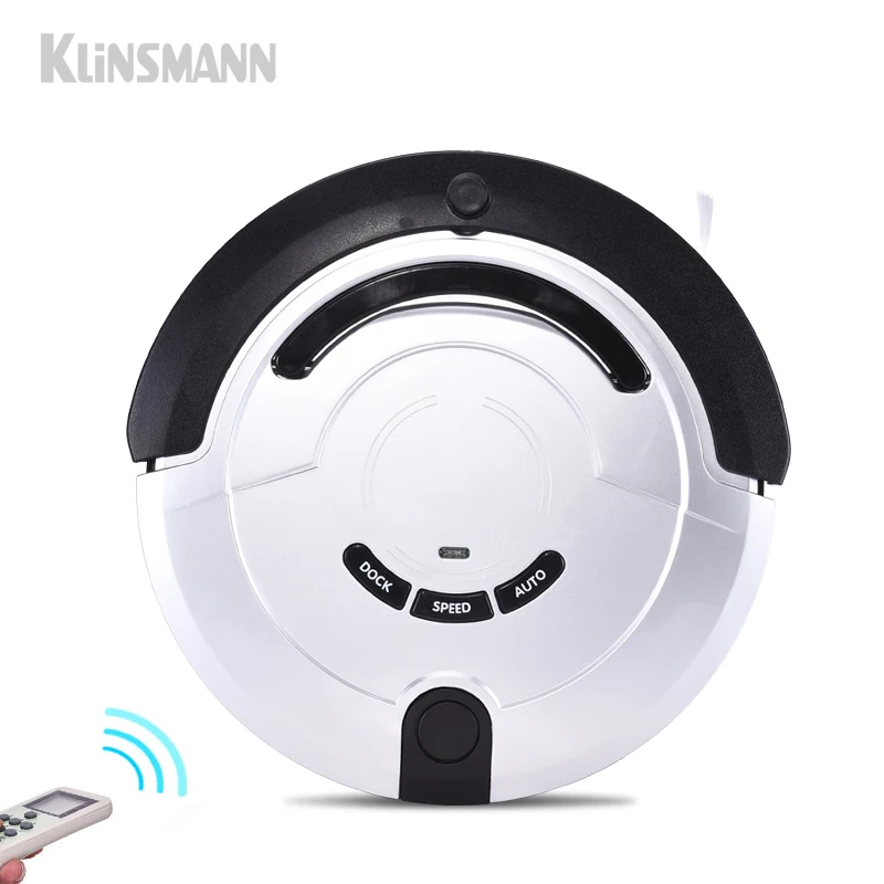 

Klinsmann Intelligent Robot Vacuum Cleaner Slim HEPA Filter Cliff Sensor Remote Control Self Charge KRV209 ROBOT ASPIRADOR