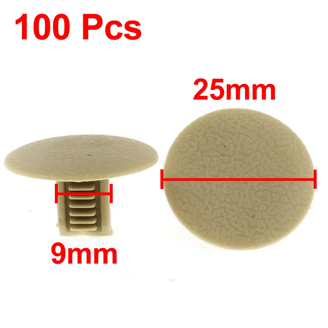 X Autohaux Plastic Rivets Fastener Car Bumper Push Clips Beige 100 Pcs