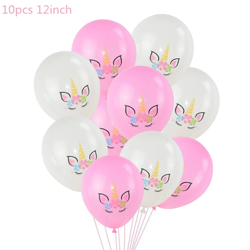 1 комплект праздничные шарики с единорогом на день рождения, Балон, единорог, украшение, латексный воздушный шар "Конфетти", украшение для дня рождения, Детские шары - Цвет: 10pcs E