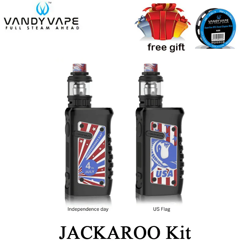 Новый цвет оригинальный Vandy Vape JACKAROO комплект коробка мод 100 Вт с сеткой катушки
