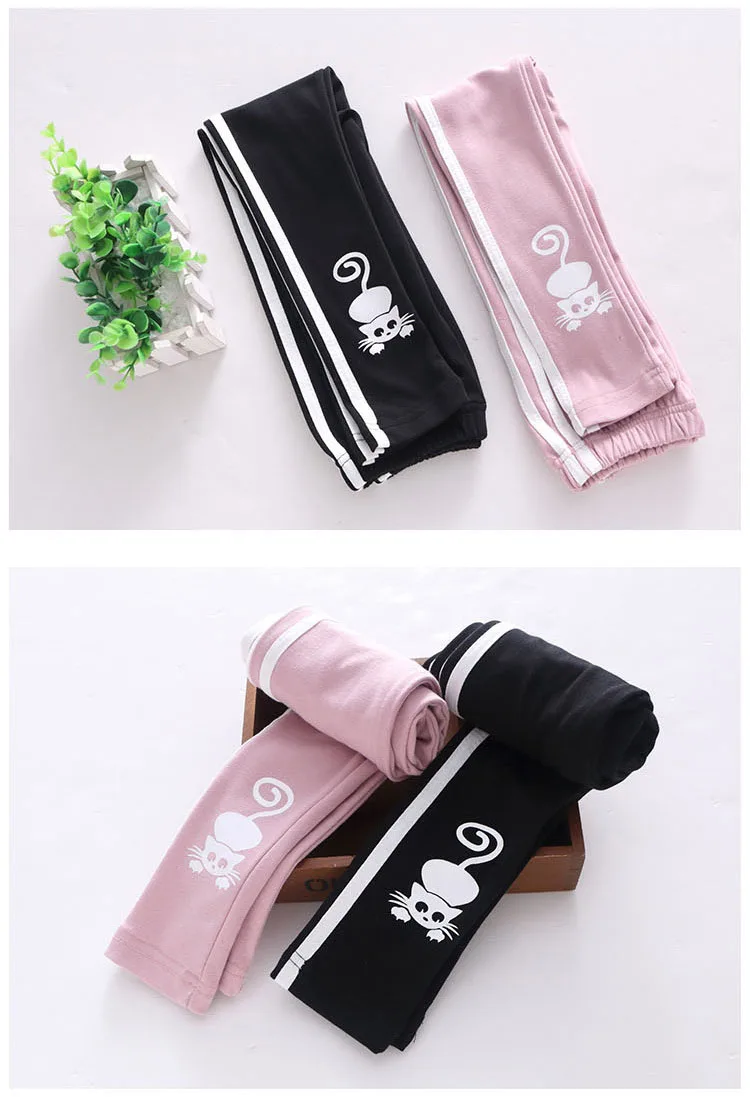 cat character kids skinny full length black pink pencil girls leggings girl pants school 2017 spring autumn children clothing 4 5 6 7 8 9 10 11 12 13 14  years old little big teenage girls children trousers girls tight pants (6)