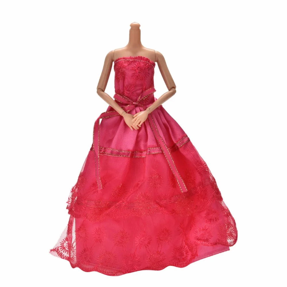 Яркое Элегантное летнее свадебное платье ручной работы; платье принцессы; одежда для свадебной вечеринки; аксессуары для куклы Барби