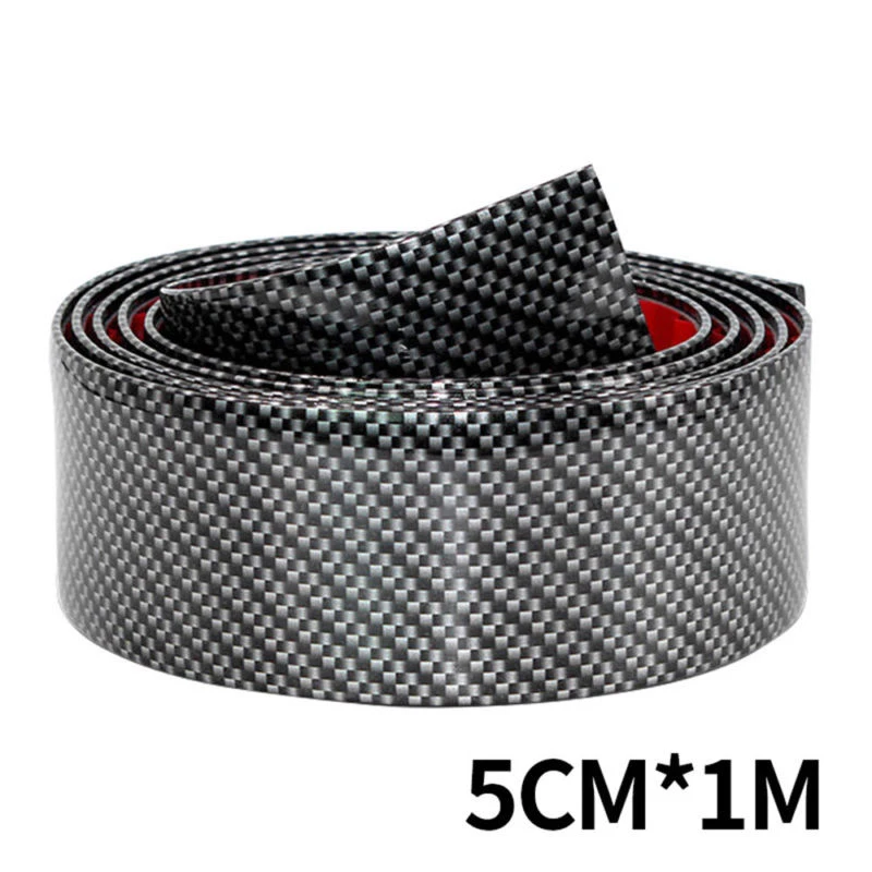 5CM*1M Car Carbon Fiber Rubber DIY Door Sill Protector Edge Guard Strip Sticker