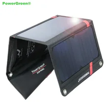 Anti-water Fast Charging Solar Panel Multi USB 21 Watts PowerGreen Foldable Solar Charger Mini Solar Power System for Cell Phone