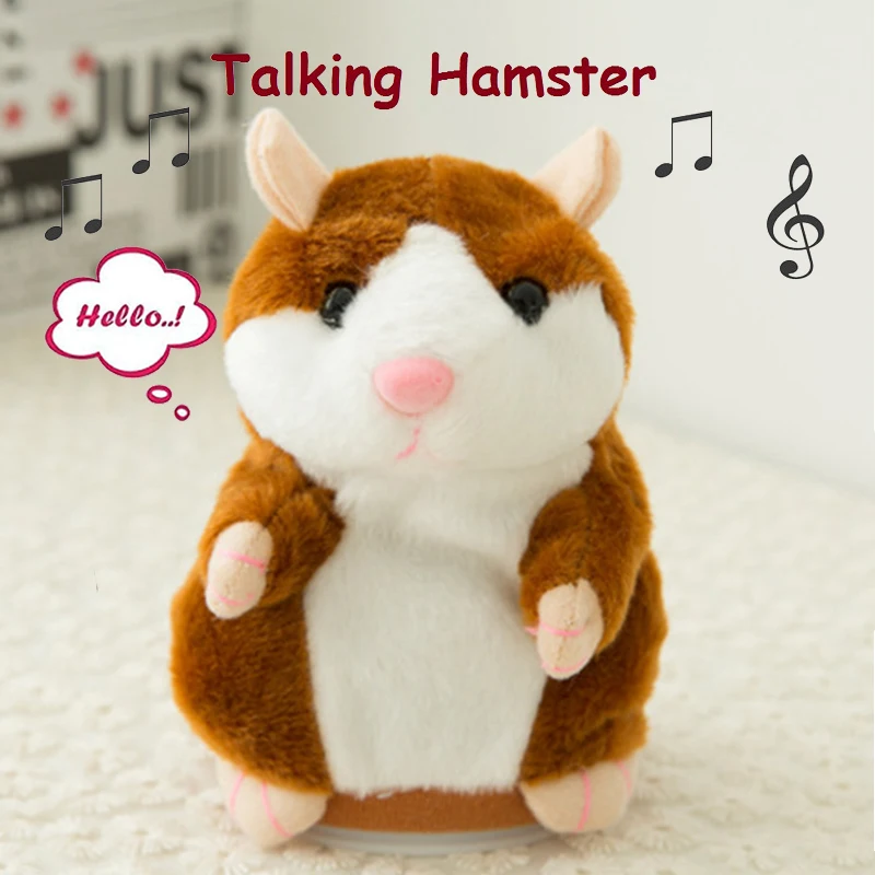 Joli Hamster parlant parler parler enregistrement sonore répéter peluche Animal 14CM mini Hamster jouets pour les enfants