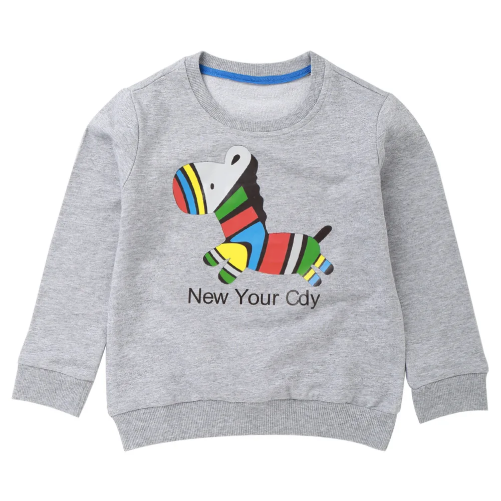 

Cute zebra print sweatshirt children autumn new clothing long-sleeved suit shirt cotton T-shirt Kids fashion clothes boys girls
