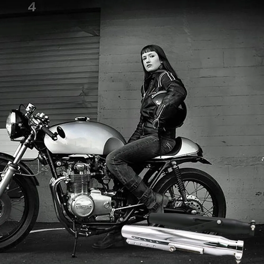 

Universal Vintage Retro Motorcycle Motorbike Muffler Exhaust Sliding Pipe Antiqued Racing Case Silencer Modified