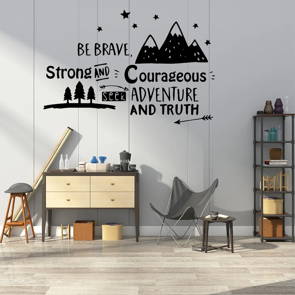 

Diy Be Brave Adventure Vinyl Self Adhesive Wallpaper For Kids Babys Rooms Decoration Mural Poster
