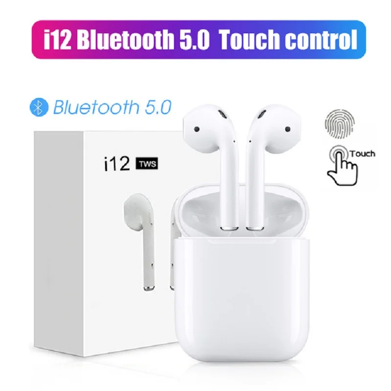 

AIYIMA i12 TWS Airpods Bluetooth 5.0 Earphones Sports True Wireless Earbuds Touch Control Ear pod Charge Case for iPhone Android
