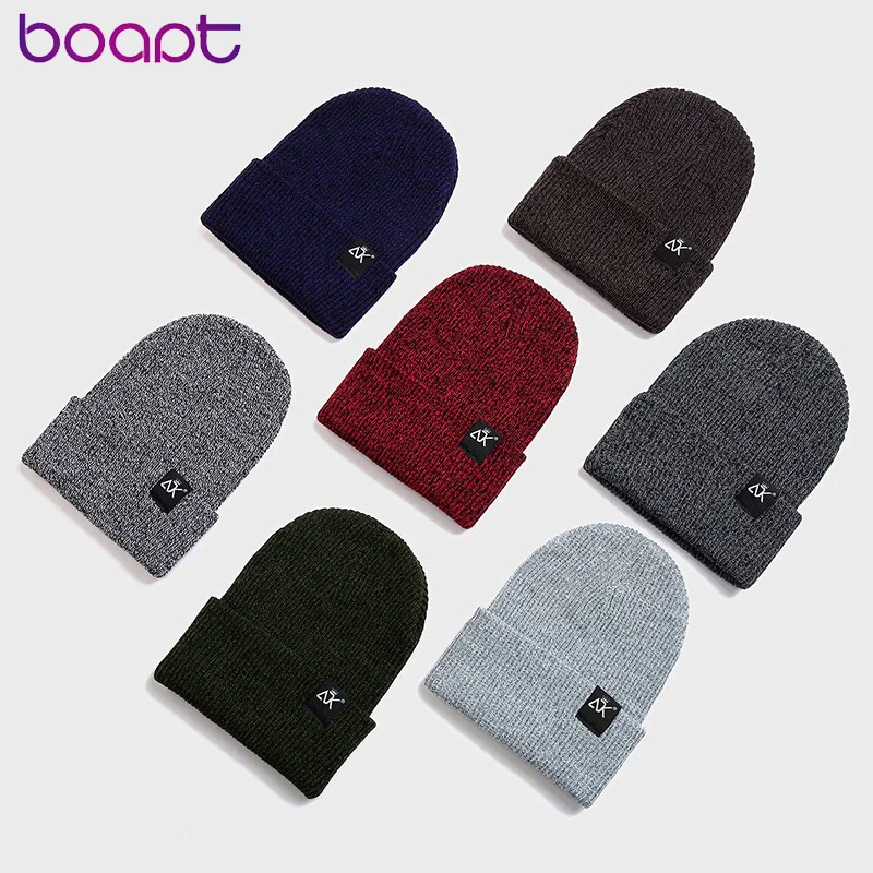 

Letter ADK Knitted Hat Women Winter Warm Casual Acrylic Hat Crochet Ski Beanie Hat Female Men Soft Baggy Crimping Hip Hop Cap