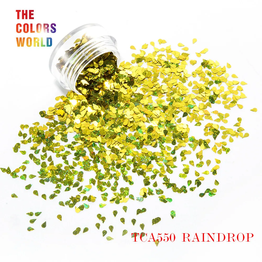

TCT-055 Raindrop Shape 3MM Size 12 Star Shinning Laser Color Solvent Resistant Nail Glitter Set For Nail Art Decoration DIY