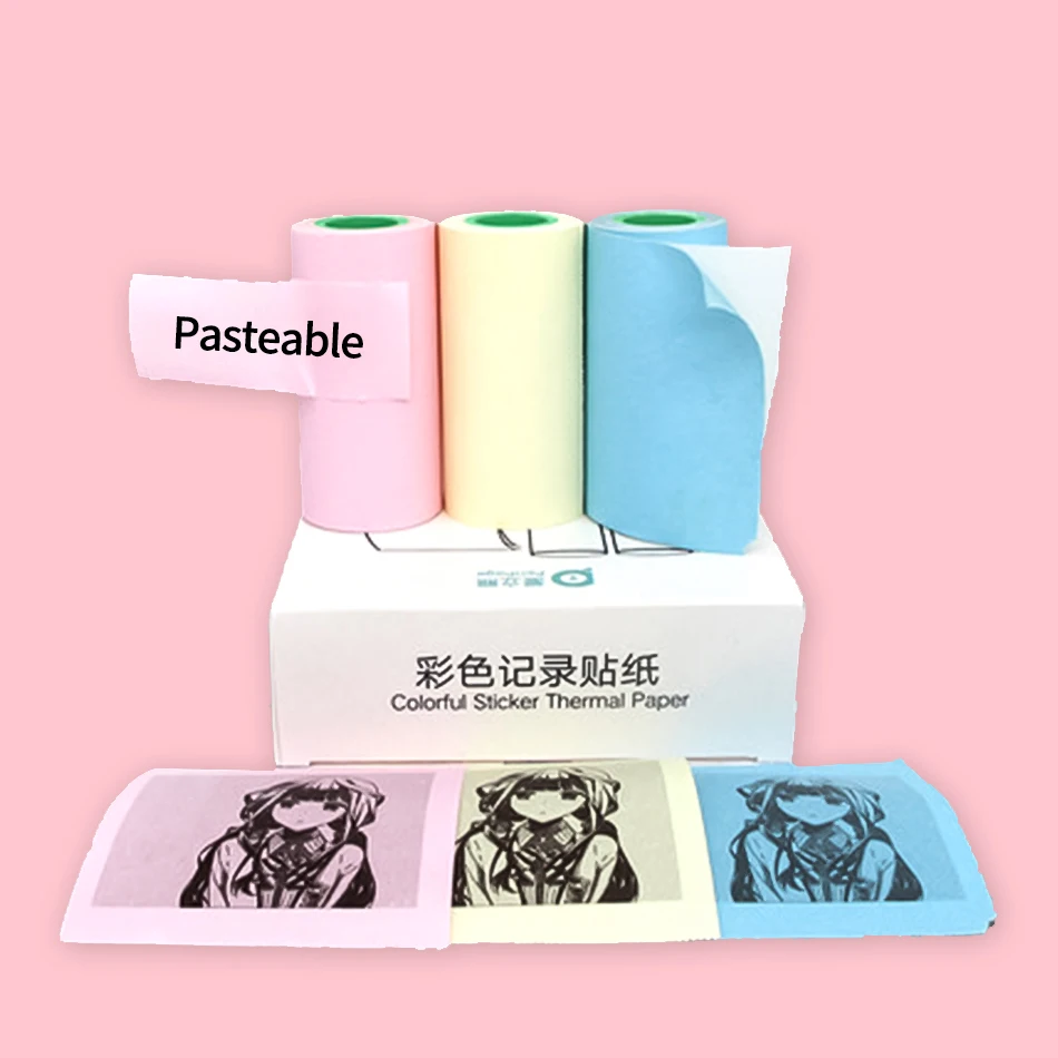 

High Quality 10 Years Sticker Label Receipt Thermal Paper White or Colorful for GZM5804 Peripage Mini Pocket Photo Notes Printer