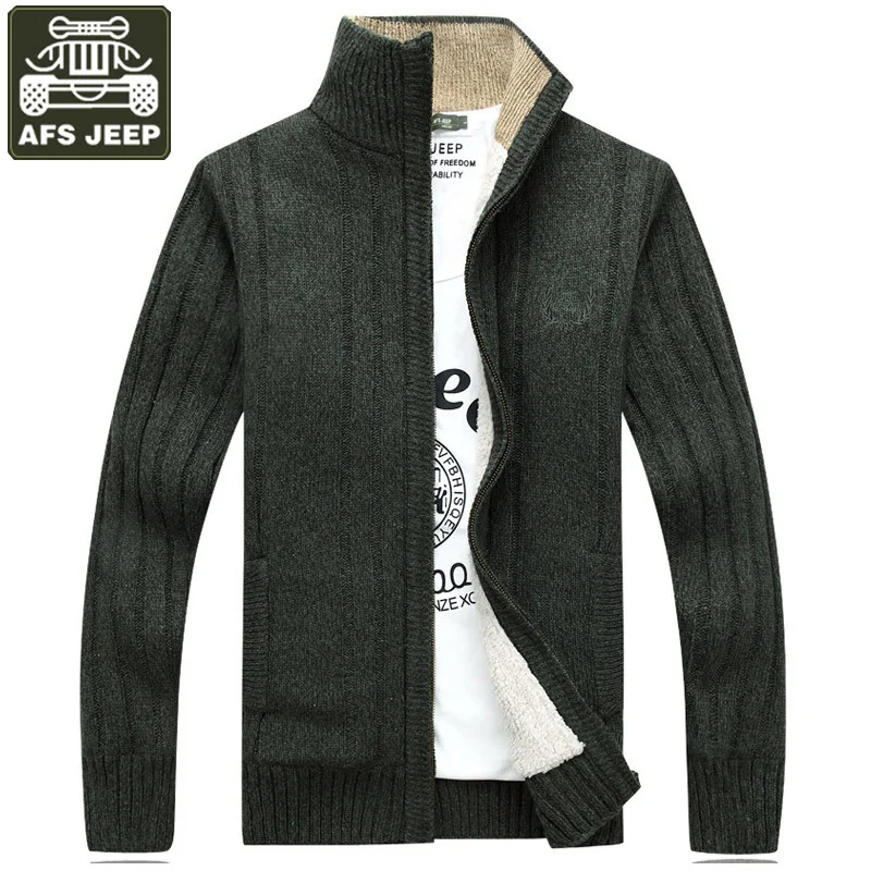 

Fleece Sweater Men Cardigan Winter Thick Warm Sweater Cardigan Military Cashmere Wool Sweaters Zipper Masculino Sueter Hombre