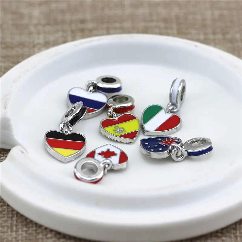 Национальный флаг очарование Бисера Подходит оригинальный ПАН браслет ожерелье