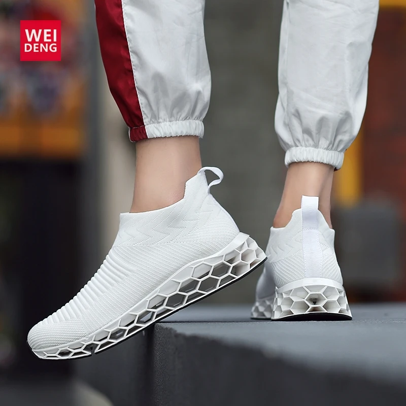 

WeiDeng Blade Hombre Men Running Shoes WAVE Flats Fly Mesh PROPHECY Casual Breathable Shock Absorption Fashion Camping Plus Size