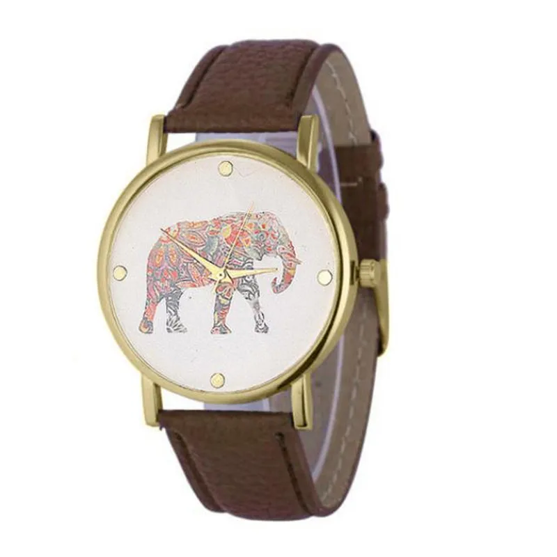 

Temperament Women's Watches Best Sellers Cute Elephant Pattern Ladies Watch Montre Femme Marque De Luxe Cuir Zegarki Damskie@50