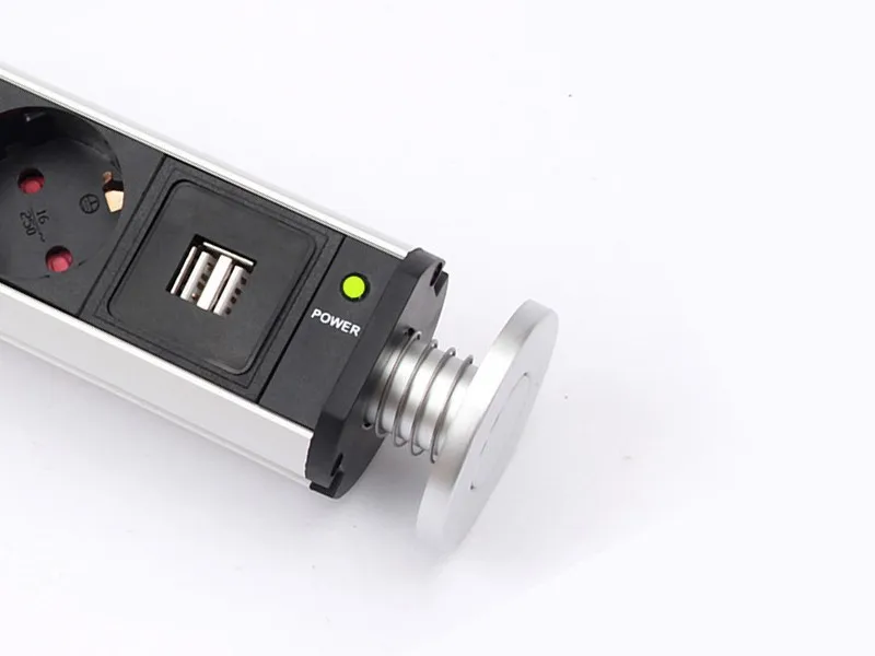 220V 16A тянуть POP UP электрические 3 розетки с 2 портами (стандарт Кухня Стол выдвижной