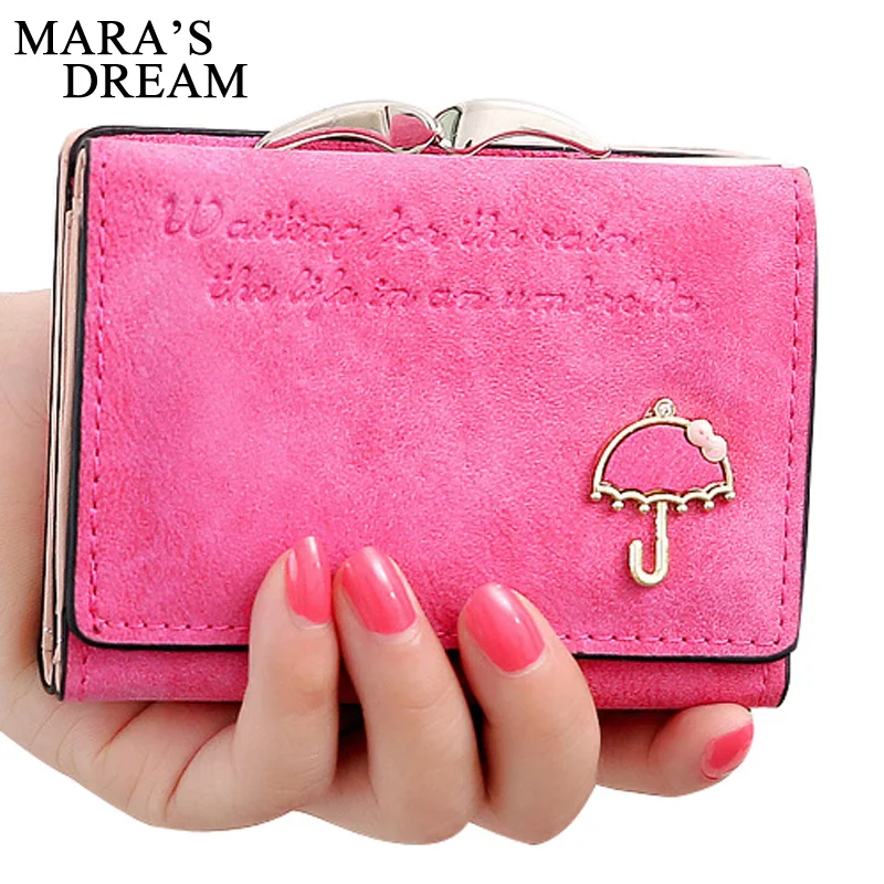 

Mara's Dream Lady Snap Fastener Letter Short Clutch Wallet Matte Women Wallet Fashion Small Female Purse short Coin Card Holder