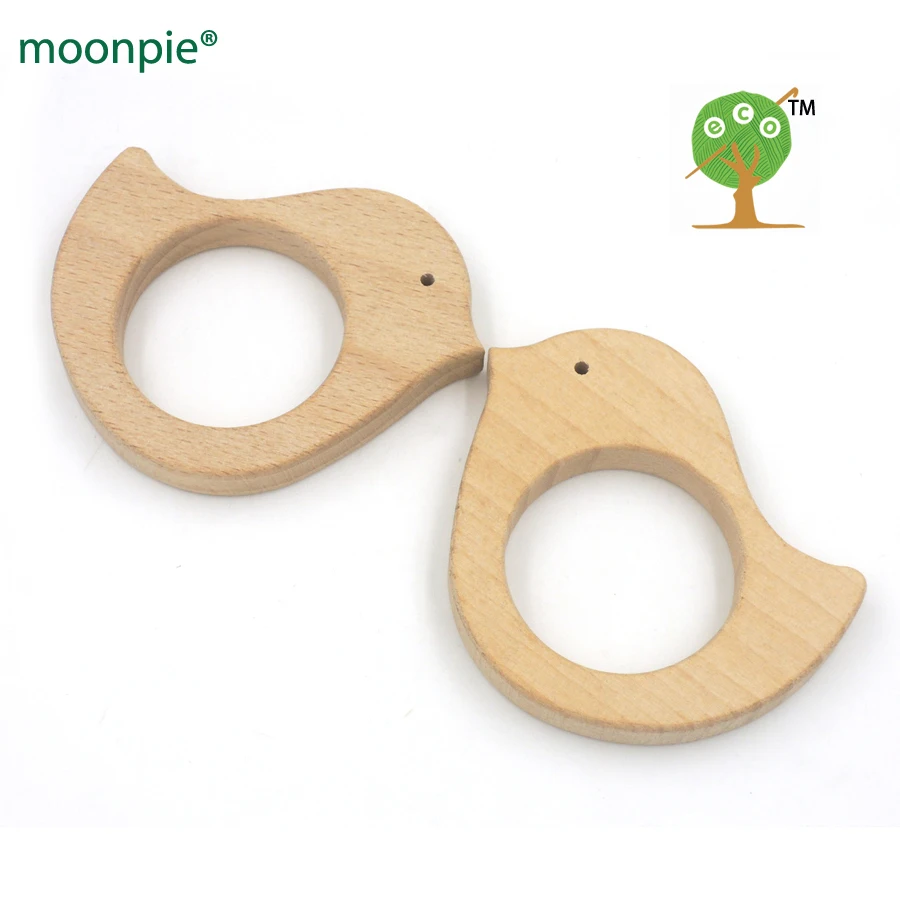 Sale SET OF 70*60mm 20pcs  Wooden Teether Bird beech Teether/Toy- All Natural- Wood Toy- Free Teether Clip EA60-1