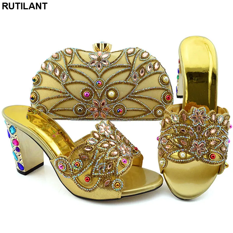 

New Arrival Women Shoes and Bags To Match Set Sale Nigerian Wedding Pumps with Purse Italian Shoe and Bag Set for Party In Women